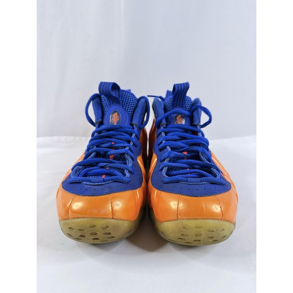 Nike Air Foamposite One Knicks Mens Size 10 Orange Blue Athletic Shoes Sneakers